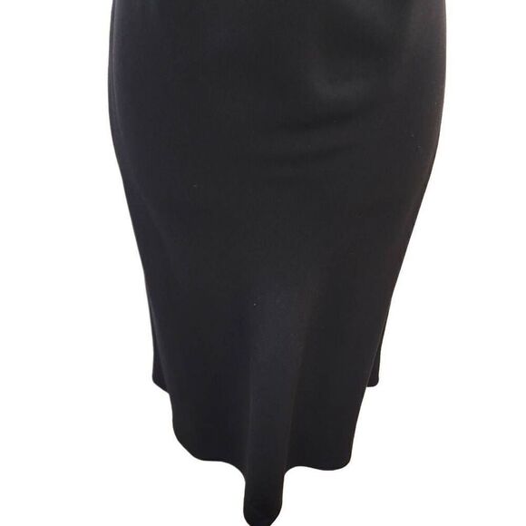 Maggy London Black Slip Dress Open Back with Cross Over Gold Chain/Rhinestone Wo - Picture 10 of 10